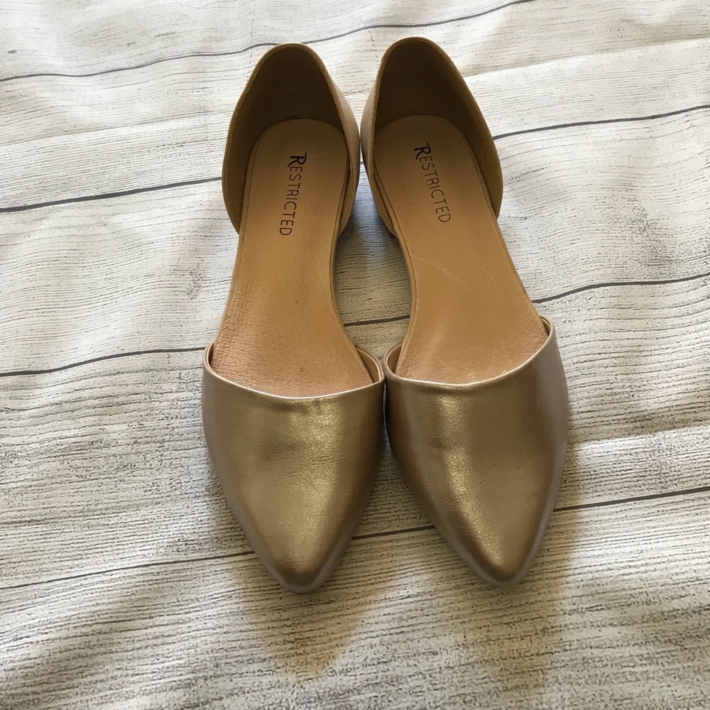 Restricted 2 Tone Metallic Blush Pink D’orsay Flat